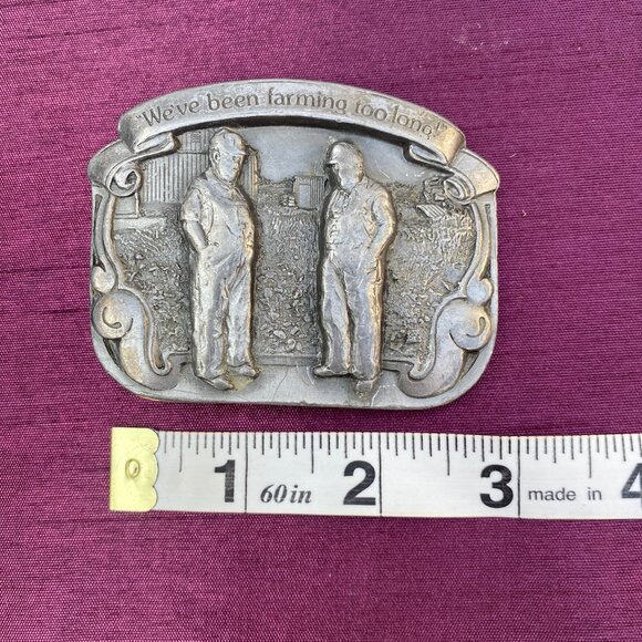 3-(B&B) Vintage. Collectors. 1989. We've Been Farming Too Long. Belt Buckle. - Picture 4 of 5